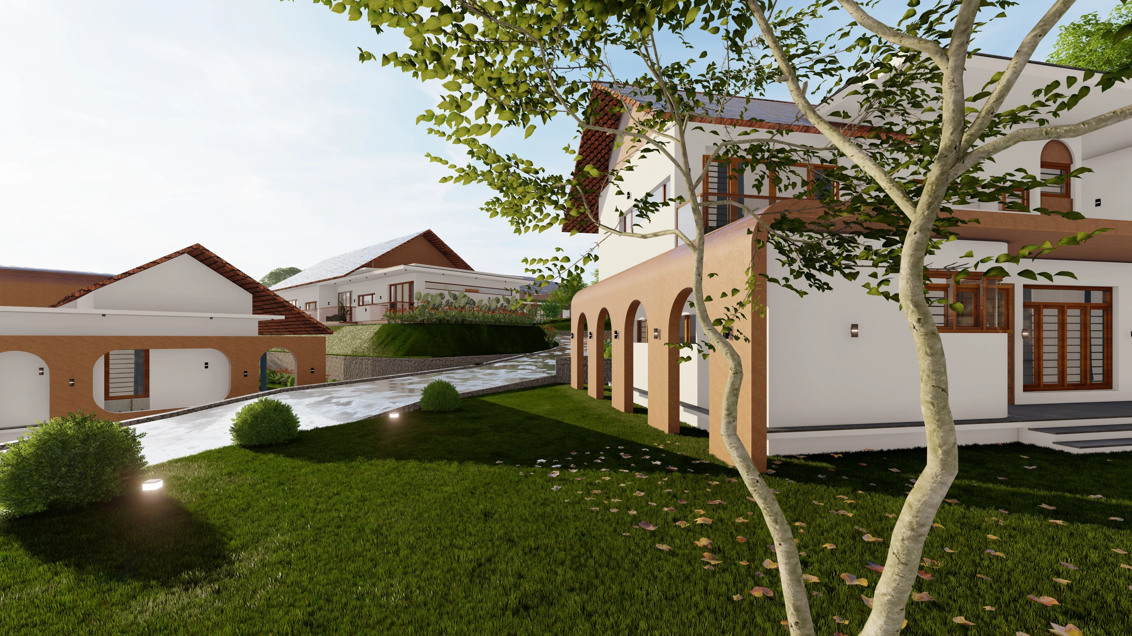 Premium retirement villa interior standard at Green Gardens Kerala.